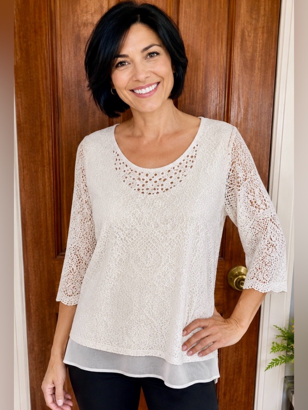 Elegant White Lace Tunic